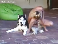 Sensational amateur beastiality sex video featuring a skinny teen