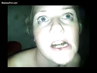 First-timer teen eats a mouth full of scat and seems to struggle through every second of it