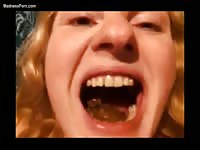 Never before seen redhead girl models then proceeds to poop and eat her own scat live