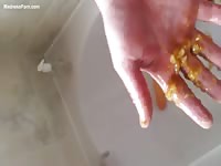 Insane scat movie features a husband using a dildo on his wife's dirty asshole