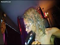Incredible and extreme scat movie recorded at home featuring girl covered in poop