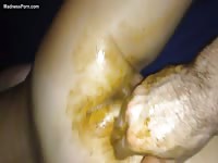 Dirty anal fingering turns into a messy anal sex adventure with scat
