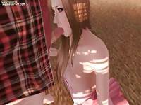 Welcoming young blonde teen cartoon girl hottie has her face screwed in this animated movie