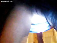 Horny black dog finishes a big load in its sexy red-haired mistress