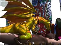 Female dragon is fucking with man