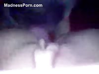Horny college girl makes her dog lick her wet pussy while masturbating