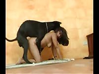 Fabulous bestiality fucking footage featuring a amateur housewife humped by huge dog