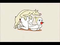 Hysterical xxx animation bestiality fucking movie features pig screwing a pretty blonde whore