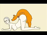Wonderful animation hardcore banging movie features a big breasted toon skank nailed by K9