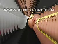 Blazing-hot BDSM flick featuring a amateur MILF punished with clothespins while bound