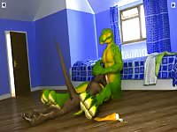 Huge green creature enjoying a blowjob from a cock hungry beast in this xxx animation movie