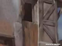 Fabulous animated bestiality sex video features petite blonde toon whore slammed by a horse