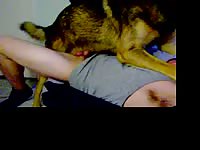 Lanky young athlete lays back on his bed missionary and welcomes hardcore anal from K9