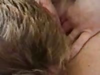Tender eighteen year old hoe gives access to her pussy up to an older man who eats her good