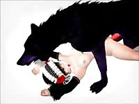 Slutty just legal cartoon whore finds herself probed and penetrated by a beast in this video