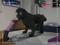 Incredibly creative high-end animation movie features a cat riding an enormous fake cock