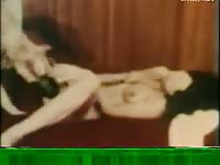Super vintage dog loving wife gets licked and pounded by red dog knot