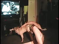 Tranny Sucking Cum from a Pug!