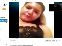 Russian girl in the chat was excited by the girl, 