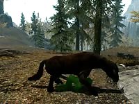 Skyrim horse and orc Gaybeast.com - Animal Sex Man