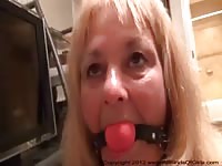 Granny Slave Three Holes Fucking