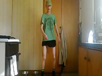 Retarded Man Wearing a Skirt - Flashes Junk
