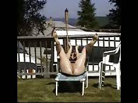 ex carla getting a tan and a fuck in the front yard