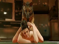 Dog taking my wife for a walk