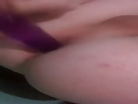 young teen uses dildo