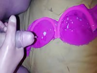 Wanking in bra