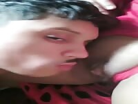 Amateur live stream of mother and son. 