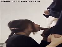 Cute sister sucks brothers big dick
